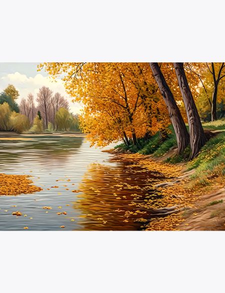 

Алмазная мозаика на подрамнике Золотая осень, 40x30 см, 63430, ПРА-305