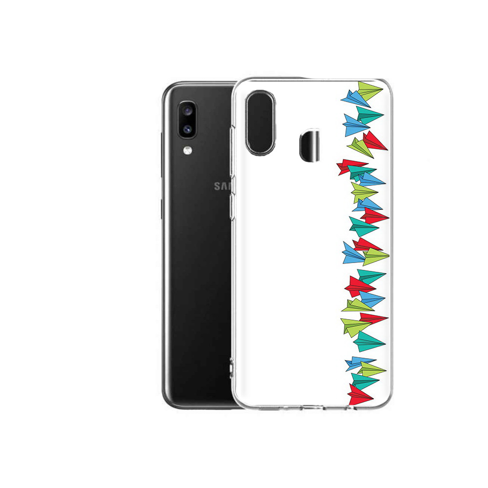 

Чехол MyPads Tocco для Samsung Galaxy A20 самолетики из листочков, Прозрачный, Tocco