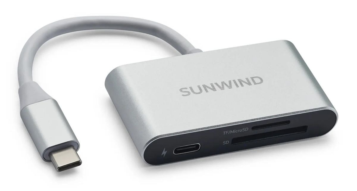 

Картридер внешний SunWind SW-CR051-S, серебристый