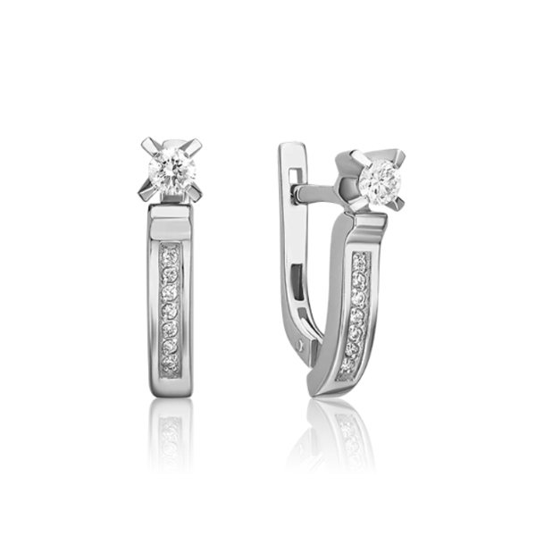 

Серьги из белого золота с бриллиантом PLATINA jewelry 02-0094-00-101-1120-30, 02-0094-00-101-1120-30