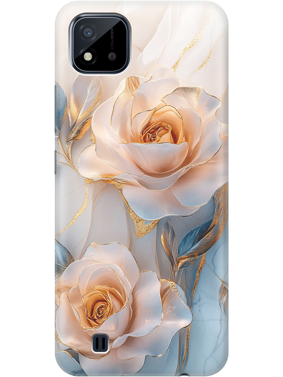 

Силиконовый чехол на realme C20 / C11 (2021) с принтом "Белые розы на мраморе", Прозрачный;белый;оранжевый, 726147423