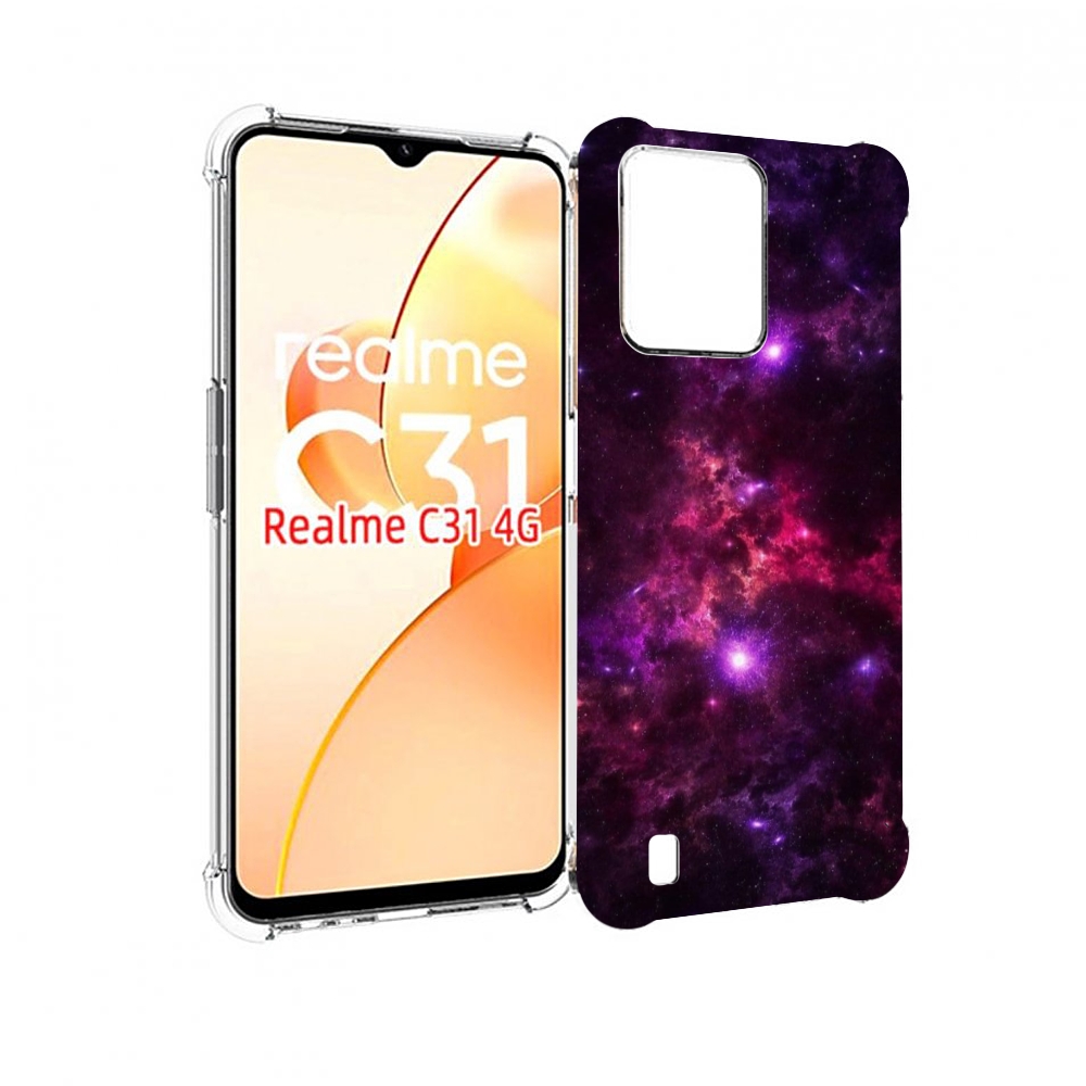 

Чехол MyPads фиолетовый-космос-с-облаками для OPPO Realme C31, Прозрачный, Tocco