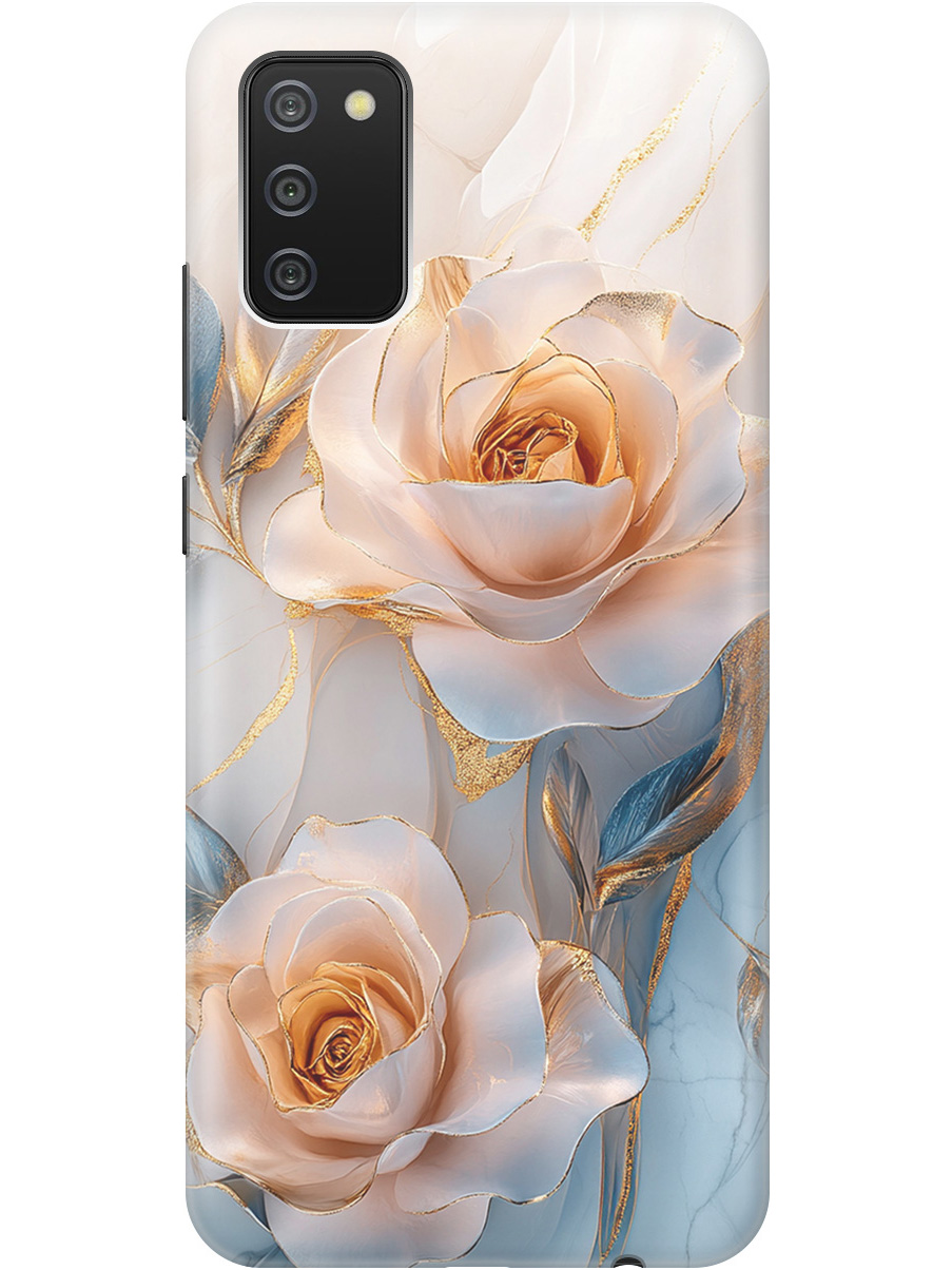 

Силиконовый чехол на Samsung Galaxy A02s с принтом "Белые розы на мраморе", Прозрачный;белый;оранжевый, 723602923