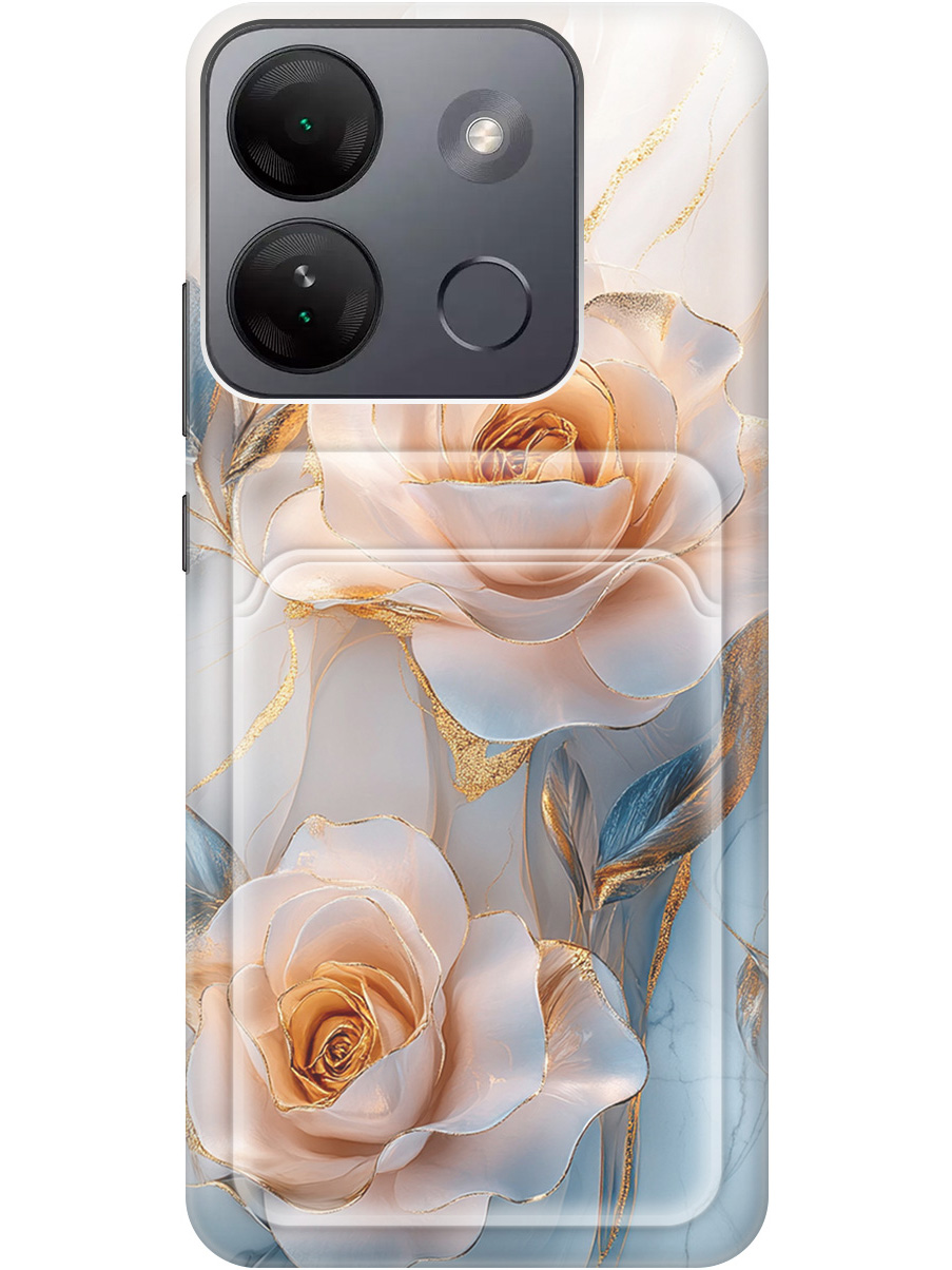 

Силиконовый чехол на Infinix Smart 7 HD с принтом с карманом для карты 835787, Прозрачный;белый;оранжевый, 769392023