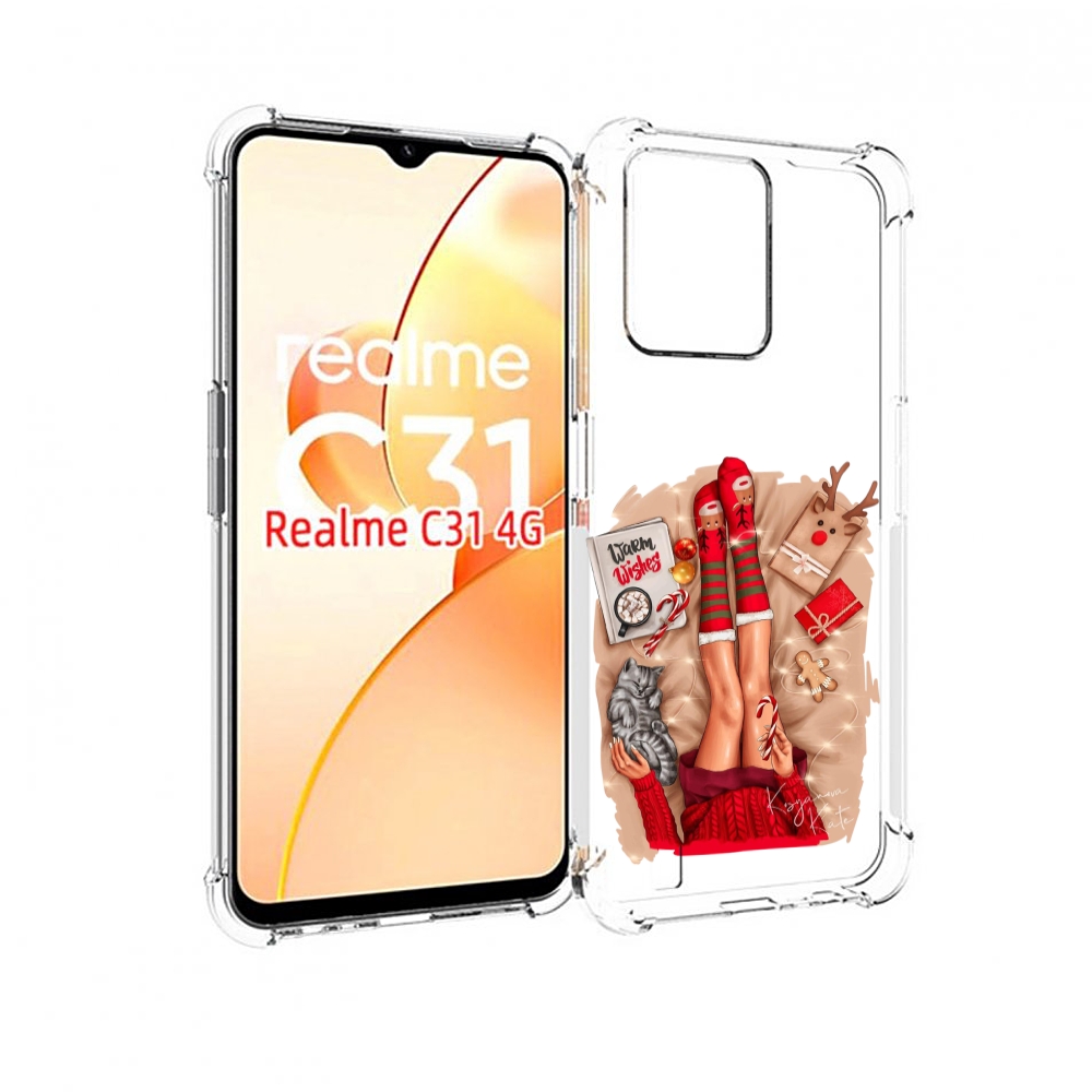 

Чехол MyPads уютный-арт женский для OPPO Realme C31, Прозрачный, Tocco