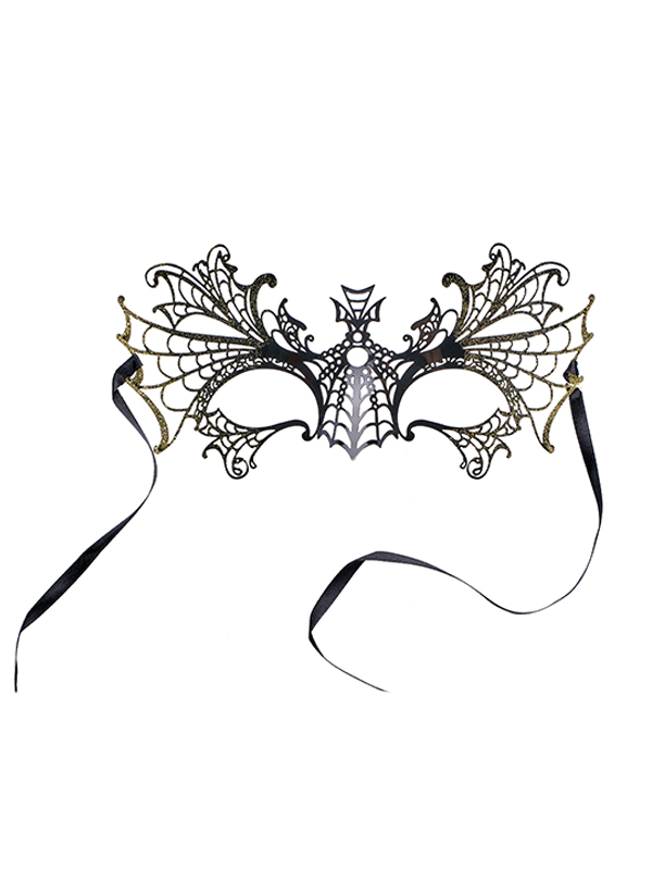 

Маска ажурная "Королева пауков-2" (Цв: Черный-Золотой ), Черный;золотистый