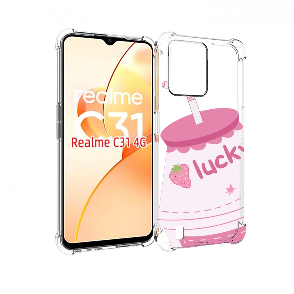 

Чехол MyPads удачный-напиток для OPPO Realme C31, Прозрачный, Tocco