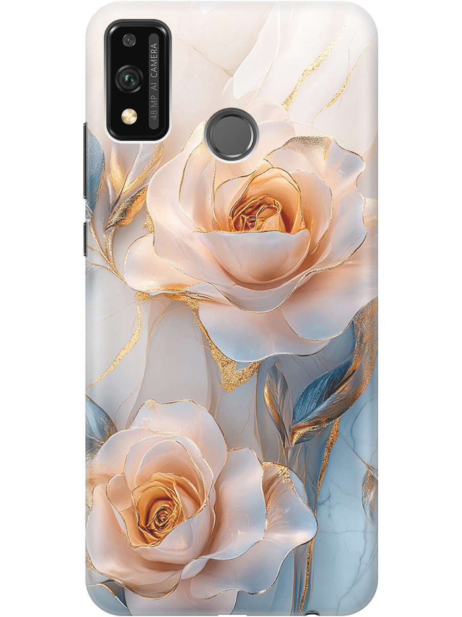 

Силиконовый чехол на Honor 9X Lite с принтом "Белые розы на мраморе", Прозрачный;белый;оранжевый, 723565423