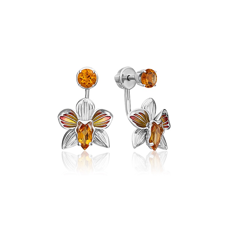 

Серьги джекеты из серебра с цитрином PLATINA jewelry 02-4796-00-206-0200-68, 02-4796-00-206-0200-68