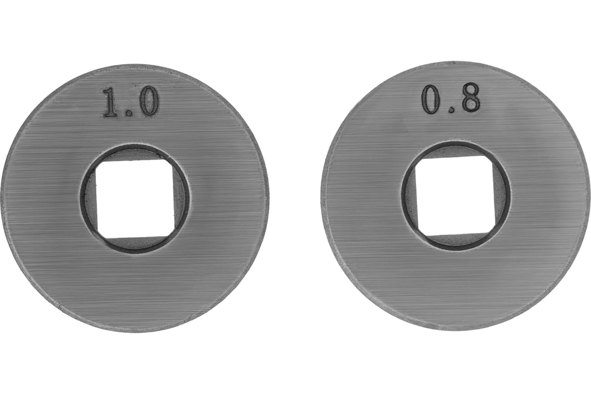 Подающий ролик, V профиль под стальную проволоку 0,8-1мм, посадка квадрат, 2 шт// Denzel