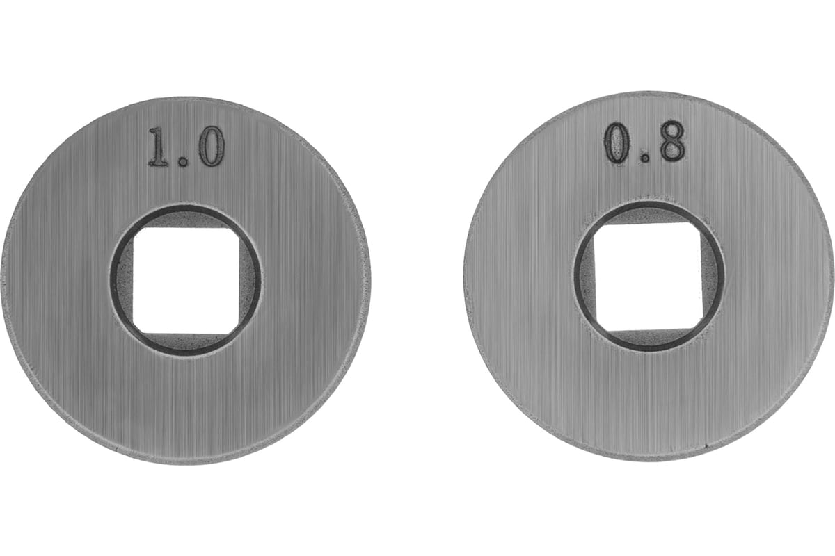 Подающий ролик U профиль зубчатый под флюсовую проволоку 08-1мм посадка квадрат 2 шт 1226₽