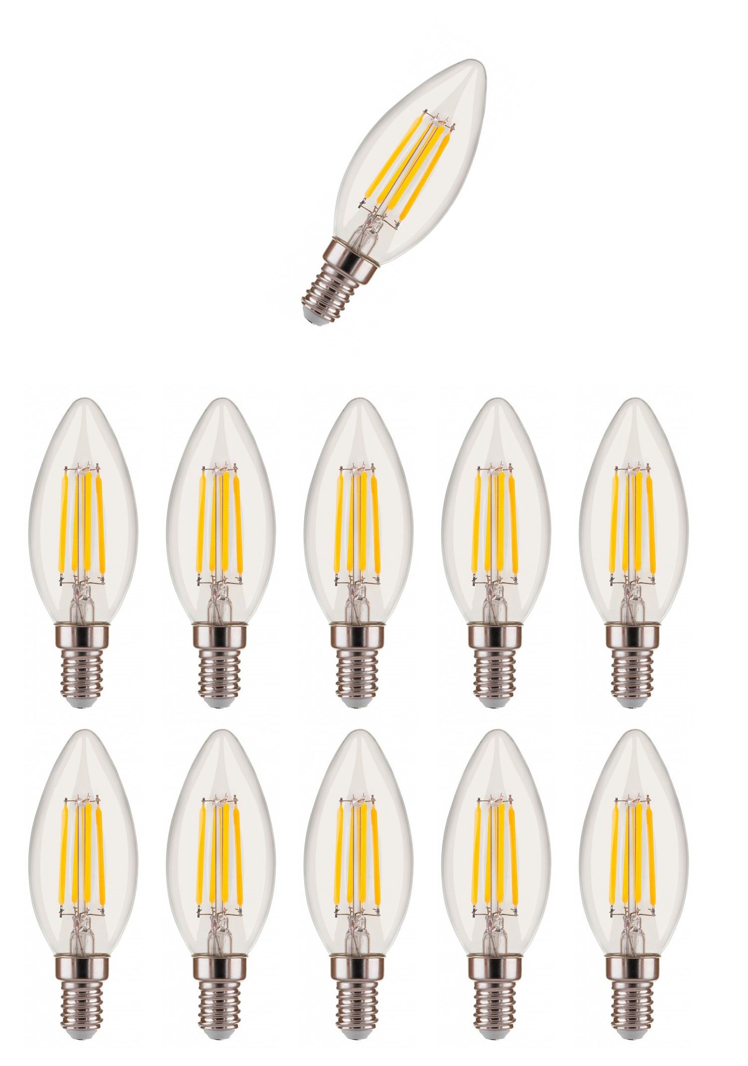 

Лампочка светодиодная Osram стекло Свеча B E14 6Вт 220В 806Лм 6500К Холодный белый 10шт, Филамент стекло Свеча B E14 6Вт 220В 806Лм 6500К