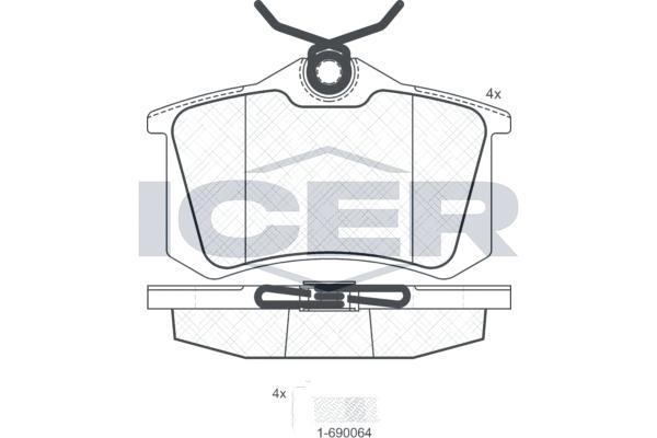 

Тормозные колодки ICER задние для Volkswagen Golf 3 2.9 1.9tdi 96-99 IV 1.6 00 180697703