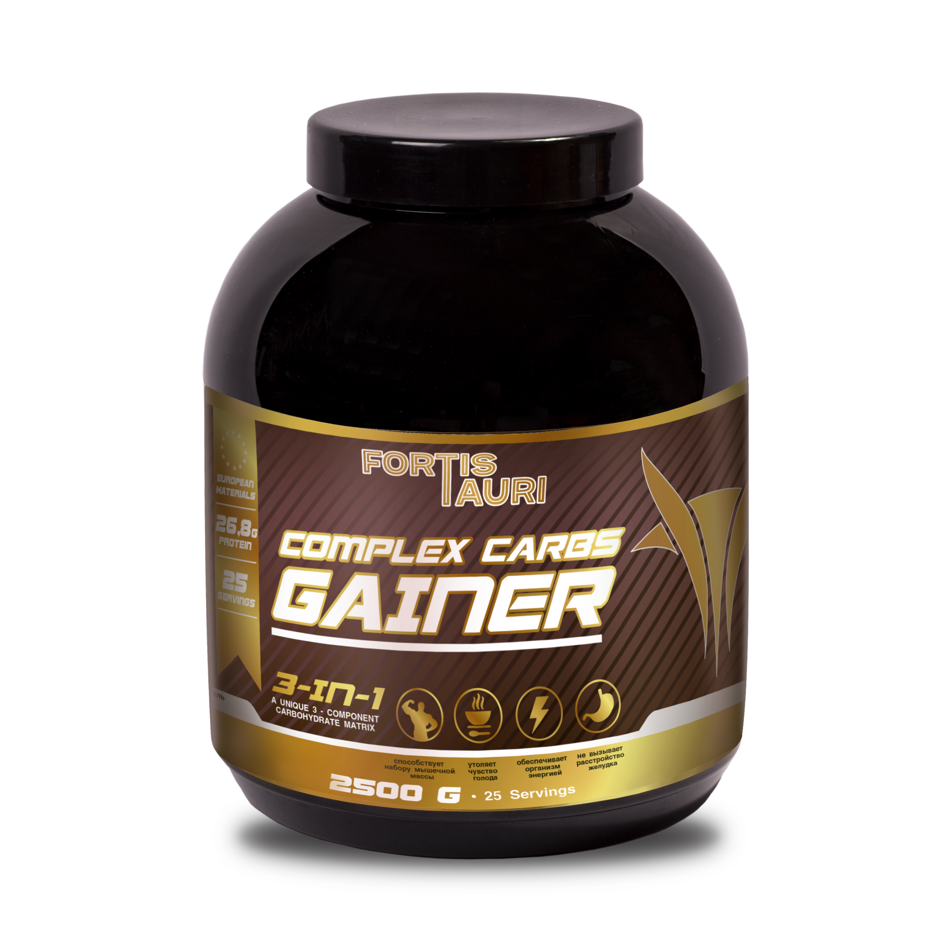 

Гейнер FortisTauri на сложных углеводах для набора мышечной массы, 2500 г, вкус яблоко