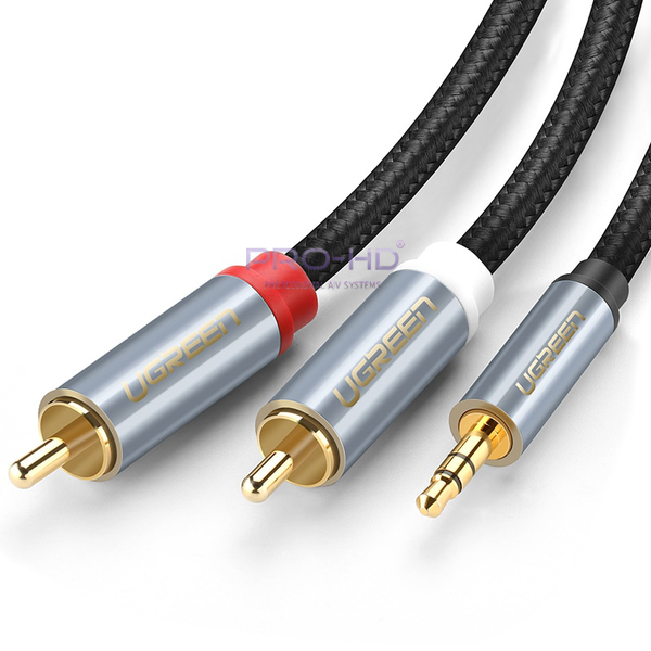 

AUX Кабель Mini-Jack-2RCA (папа-папа) UGREEN Premium, Mini-Jack 3.5 - 2RCA