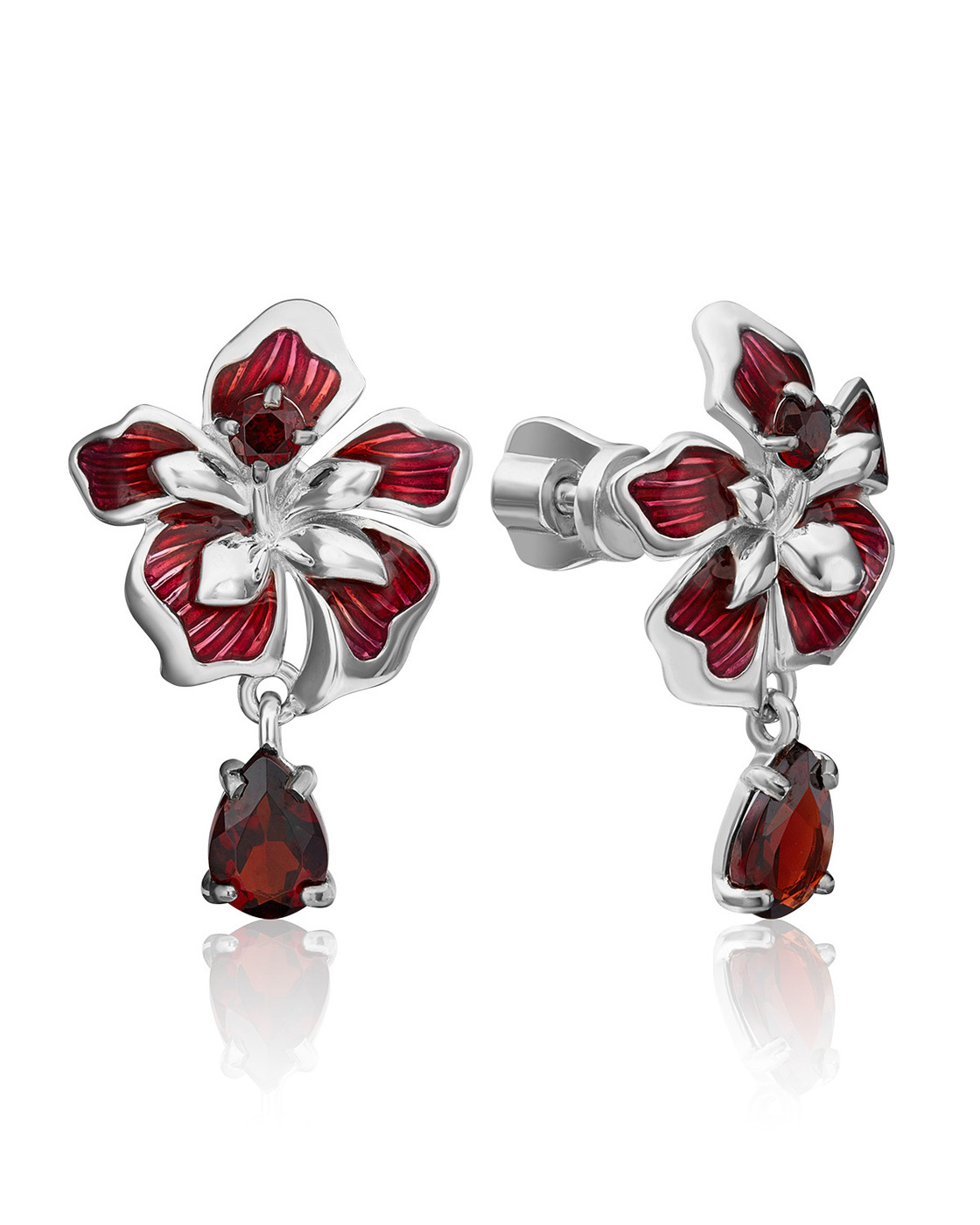 

Серьги пусеты из серебра с гранатом PLATINA jewelry 02-4788-00-204-0200-69, 02-4788-00-204-0200-69