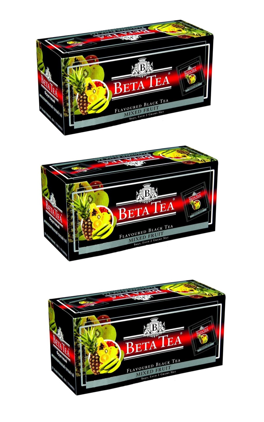 

Чай черный Beta Tea Мультифруктовый, 25 пакетиков, 3 упаковки