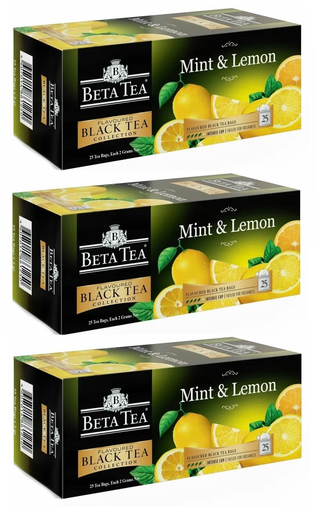 Чай зеленый Beta Tea Мята и лимон, 25 пак, 3 шт