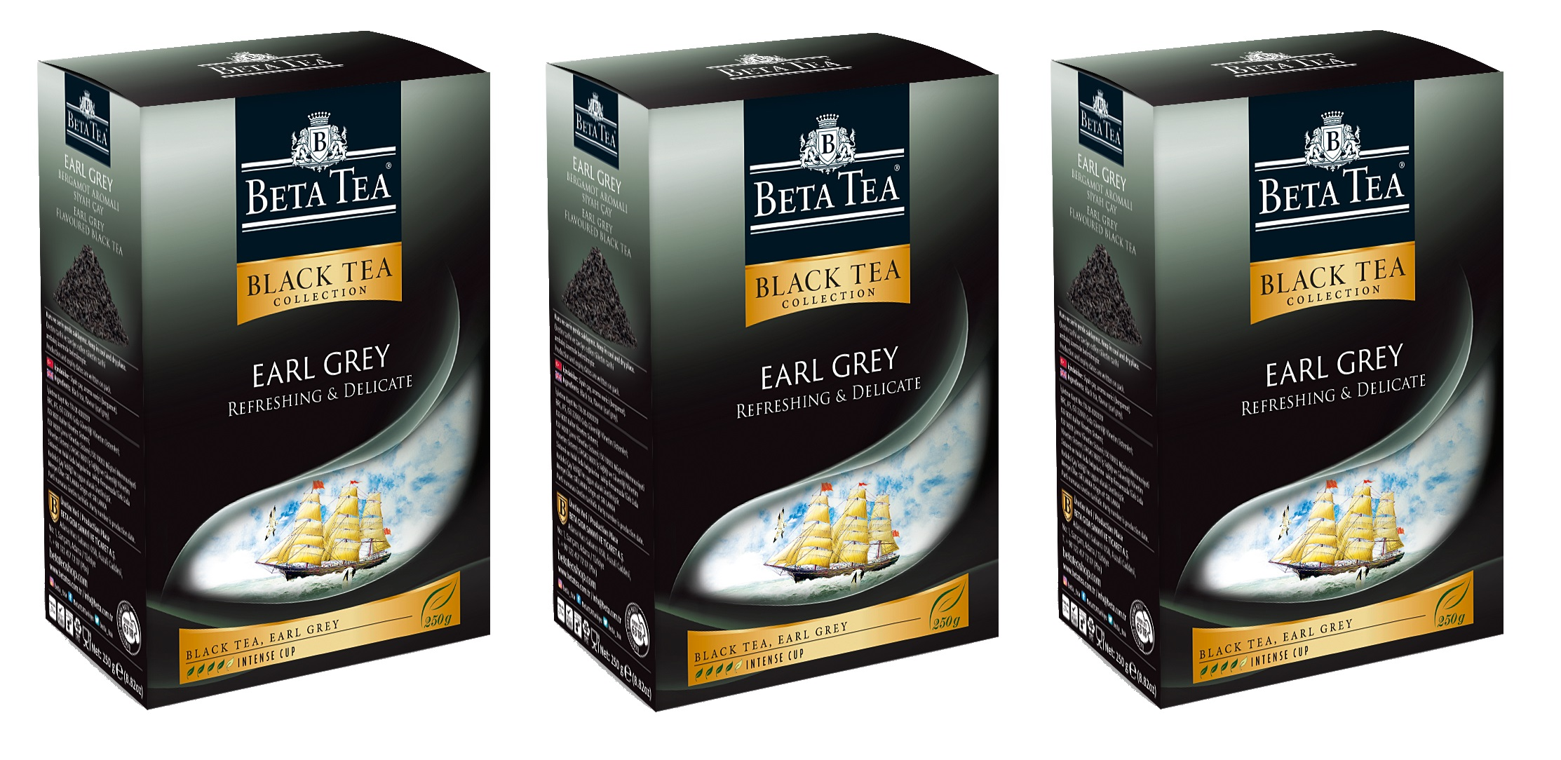 Чай черный Beta Tea листовой Бергамот, 100 г, 3 упаквоки