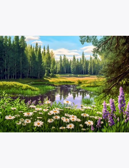 

Алмазная мозаика на подрамнике Луговые цветы, 70x50 см, 30 цветов, 63383, ПРА-300