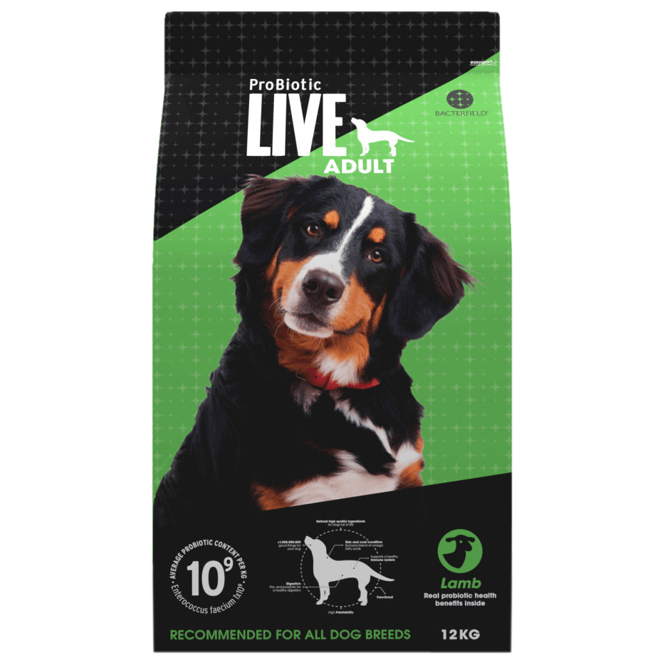 Сухой корм для собак Probiotic Live с ягненком, 12 кг