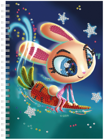 

Алмазная мозаика Color Kit тетрадь Кролик-космонавт, клетка 48 листов TR010