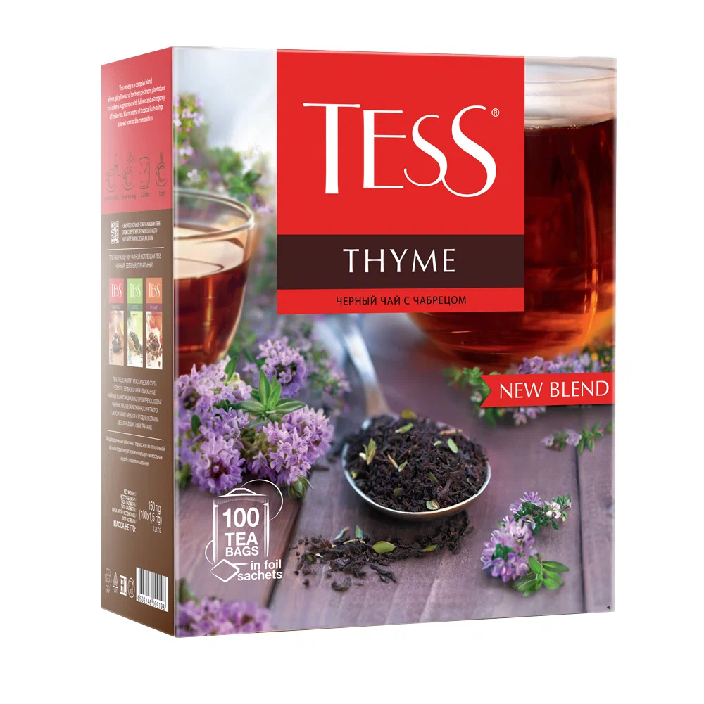 

Чай черный Tess Thyme с чабрецом, 100 пакетиков по 1,5 г