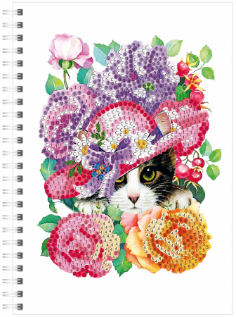 

Алмазная мозаика Color Kit тетрадь Котенок в цветах, клетка 48 листов TR006