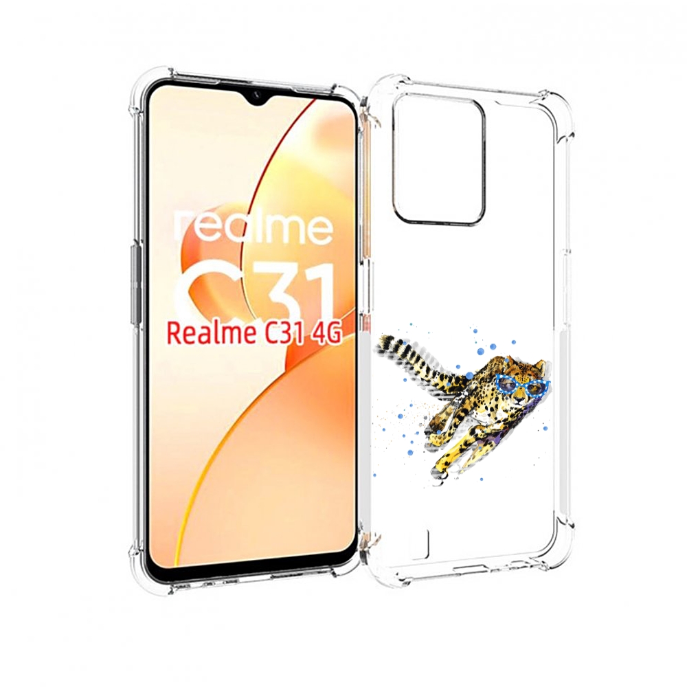 

Чехол MyPads гепард в очках для OPPO Realme C31, Прозрачный, Tocco