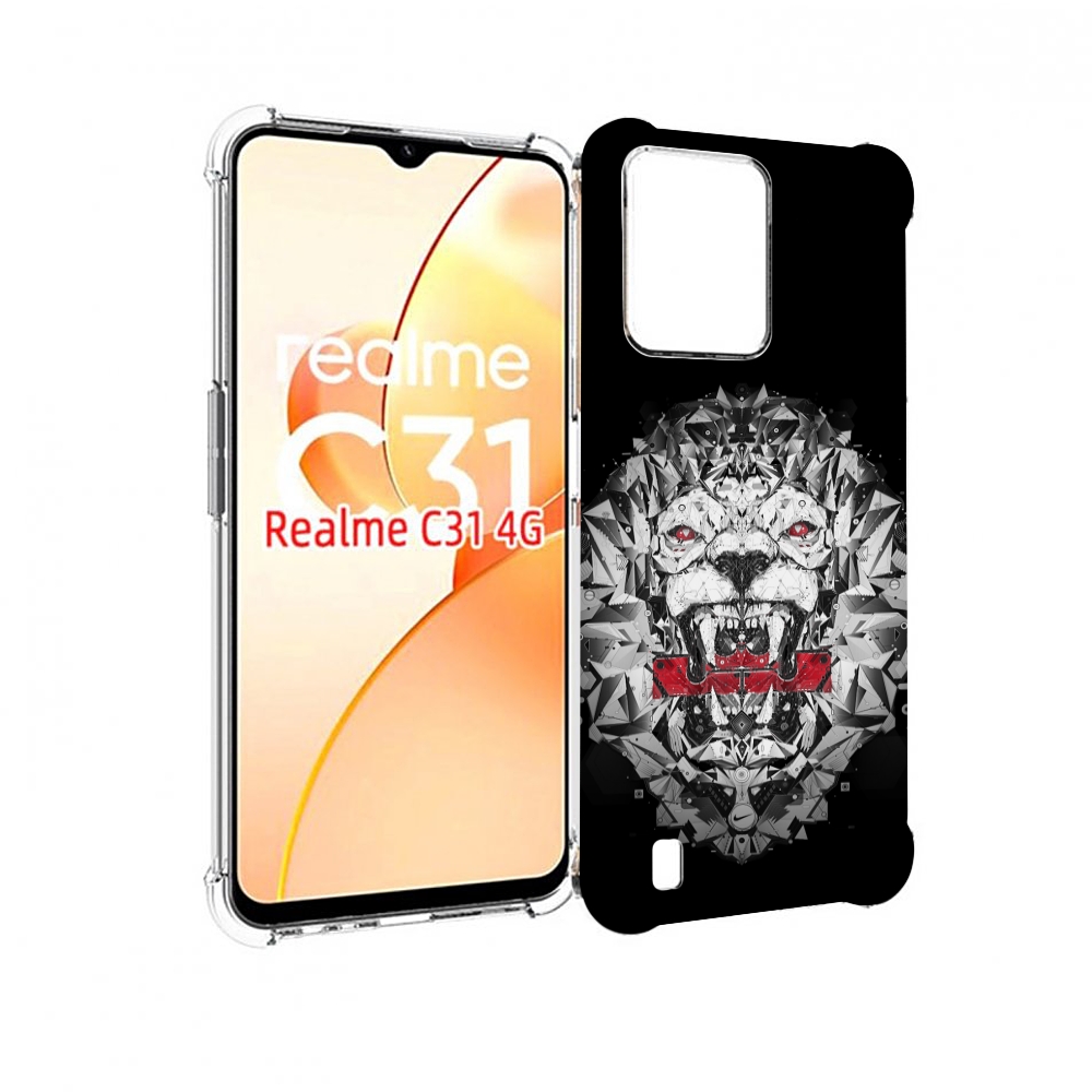 

Чехол MyPads тигр-с-гранями-черно-белый для OPPO Realme C31, Прозрачный, Tocco