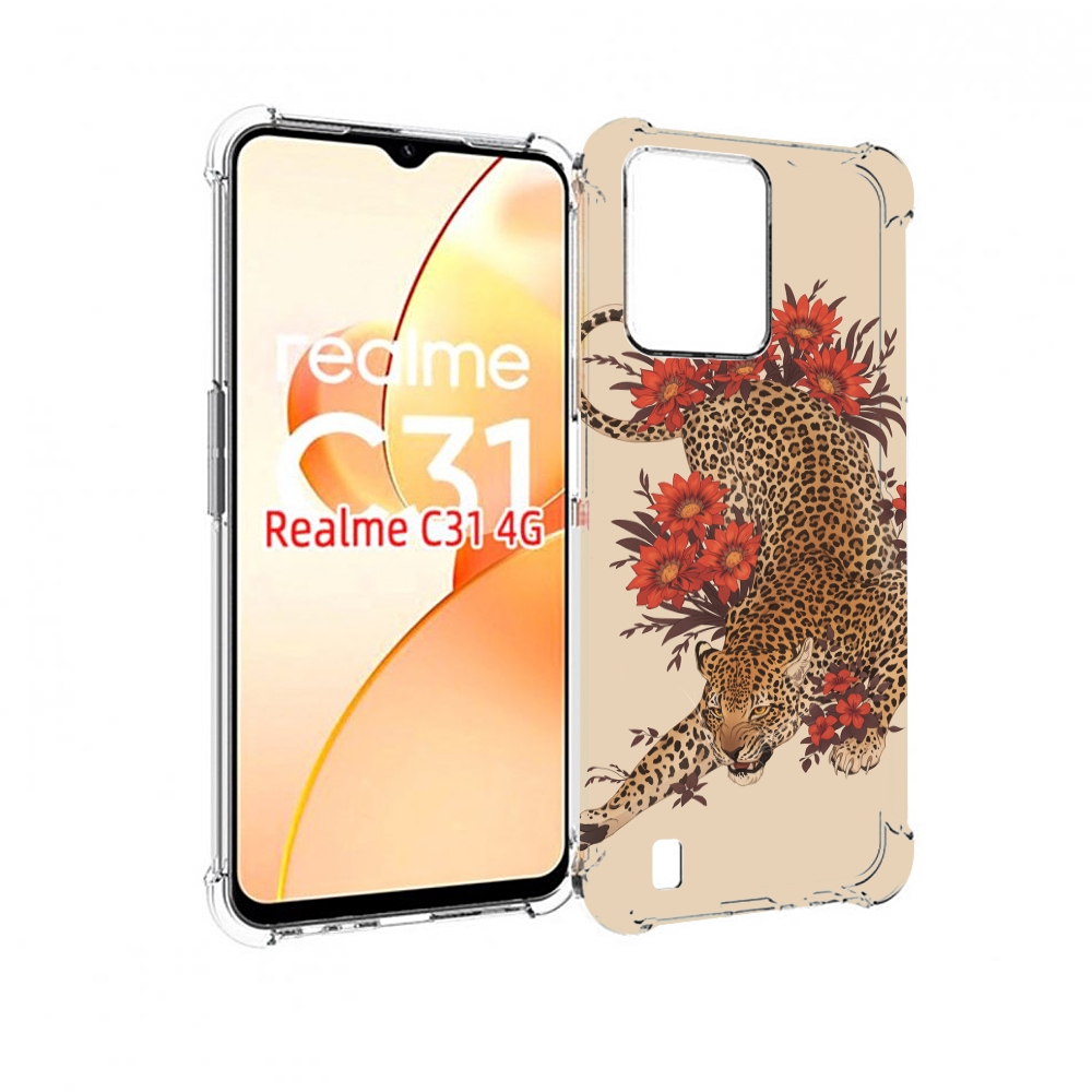 

Чехол MyPads тигр-из-цветов для OPPO Realme C31, Прозрачный, Tocco