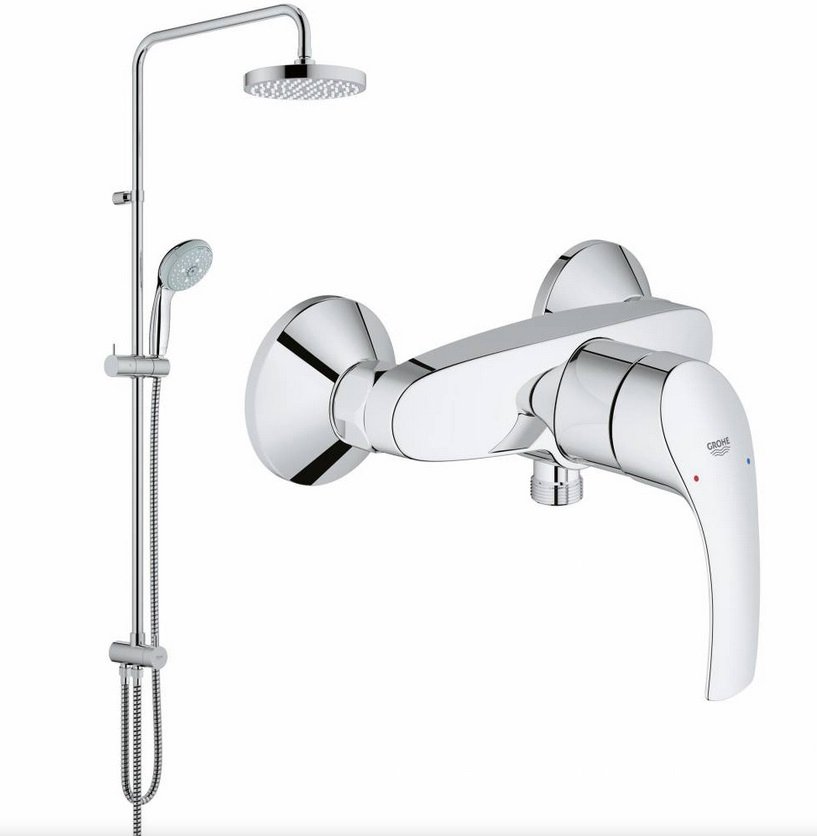 фото Душевой гарнитур для ванны 2 в 1 grohe eurosmart 124410