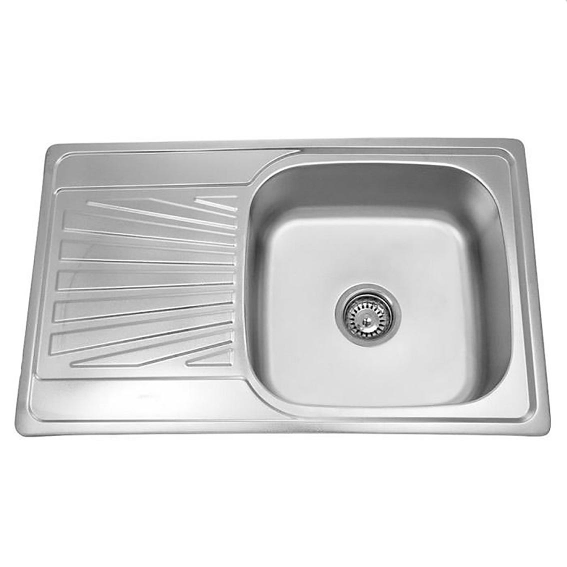 Мойка для кухни врезная из нержавеющей стали SINKLIGHT N 7848 U 0.8/180 1P глянец