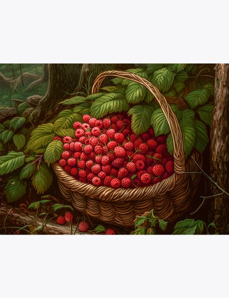 

Алмазная мозаика на подрамнике Земляника Лесная, 70x50 см, 30 цветов, 63330, ПРА-295