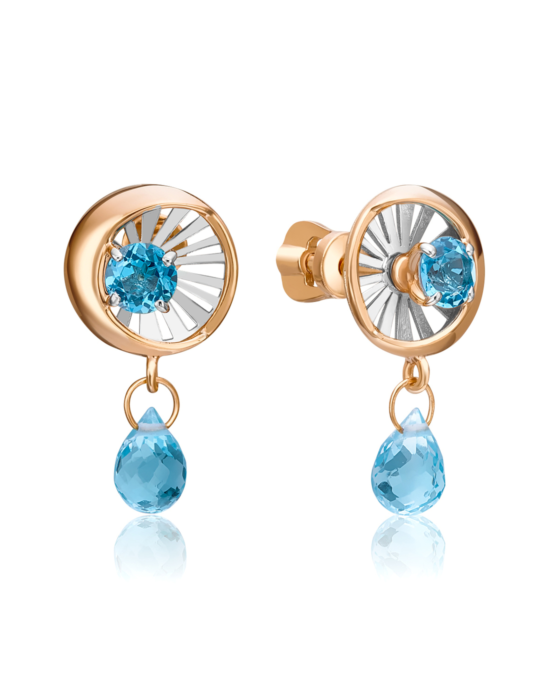 

Серьги пусеты из белого, красного золота с топазом PLATINA jewelry 02-4775-00-201-1111-75, 02-4775-00-201-1111-75