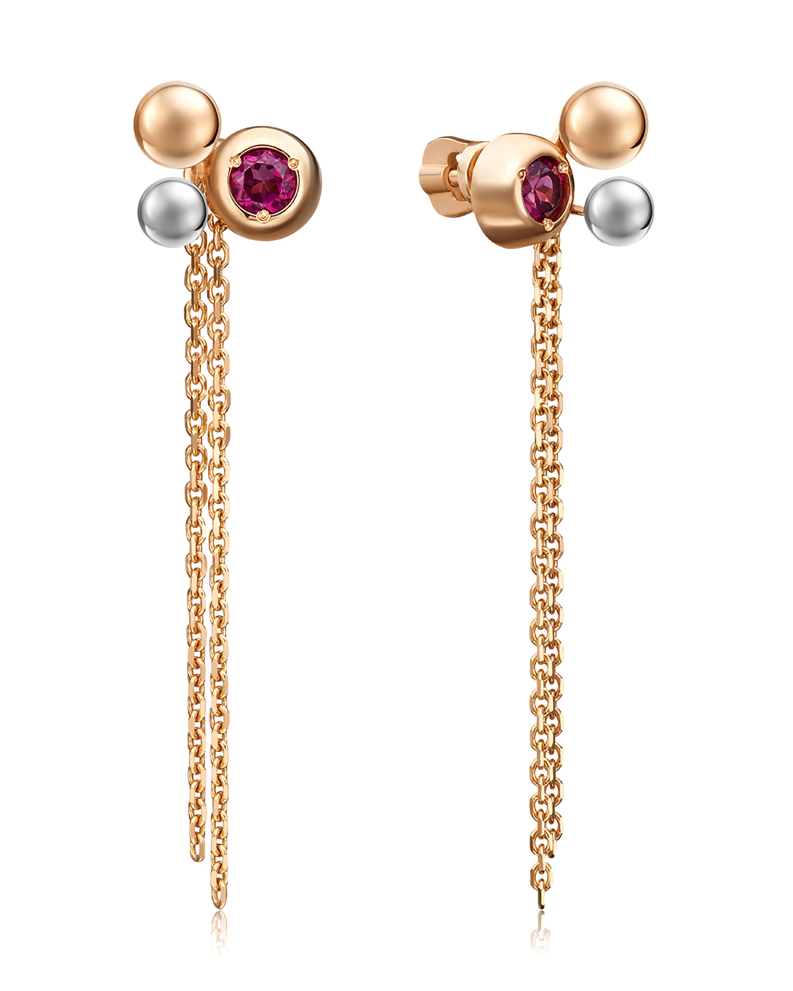 

Серьги пусеты из белого, красного золота с гранатом PLATINA jewelry 02-4772-00-204-1111-75, 02-4772-00-204-1111-75