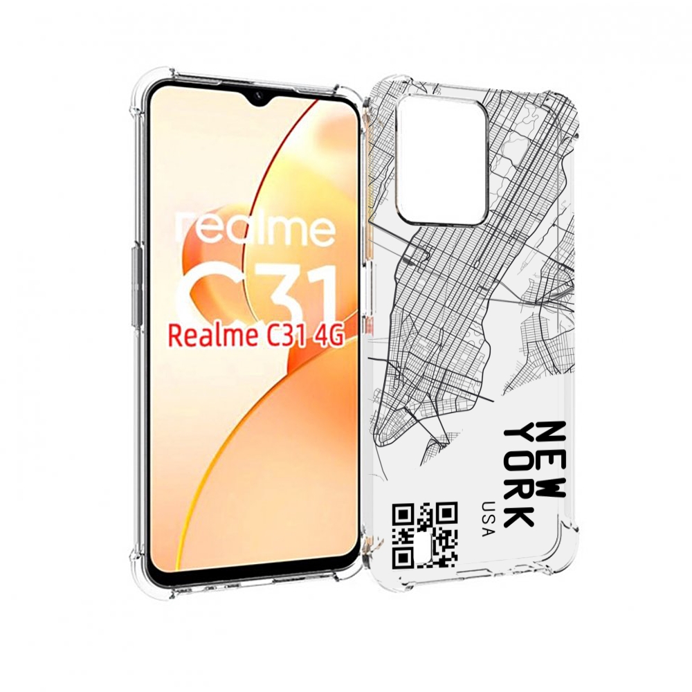 

Чехол MyPads схема-нью-йорк для OPPO Realme C31, Прозрачный, Tocco