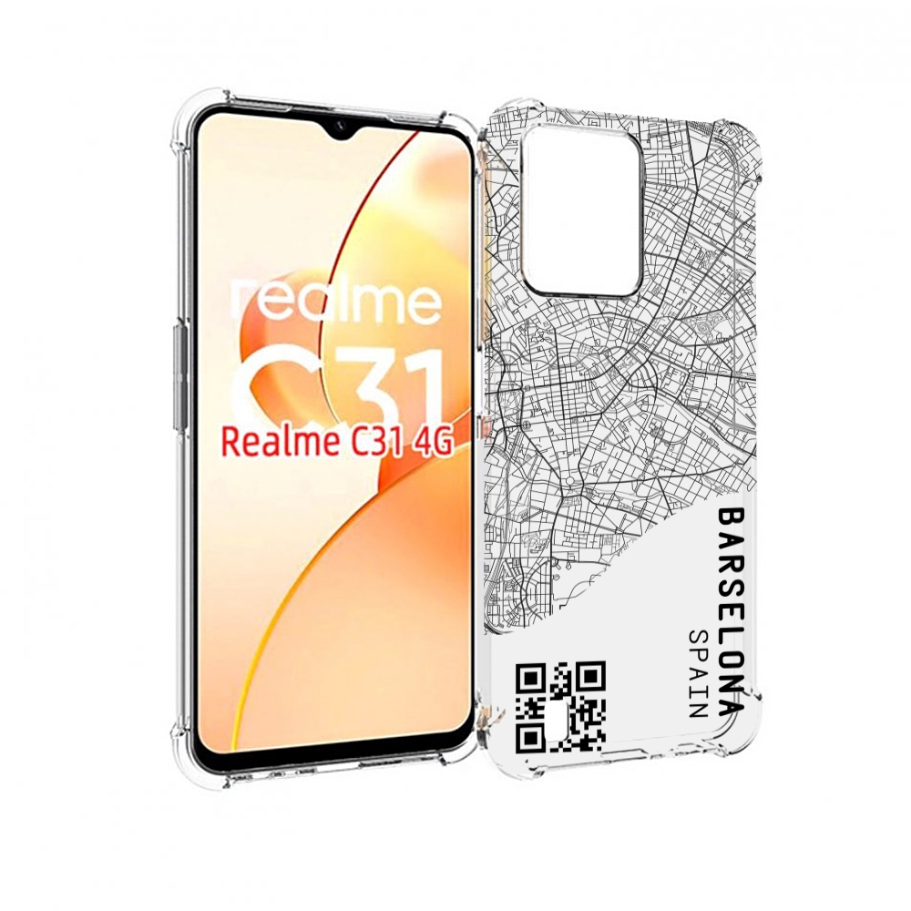 

Чехол MyPads схема-барселона для OPPO Realme C31, Прозрачный, Tocco