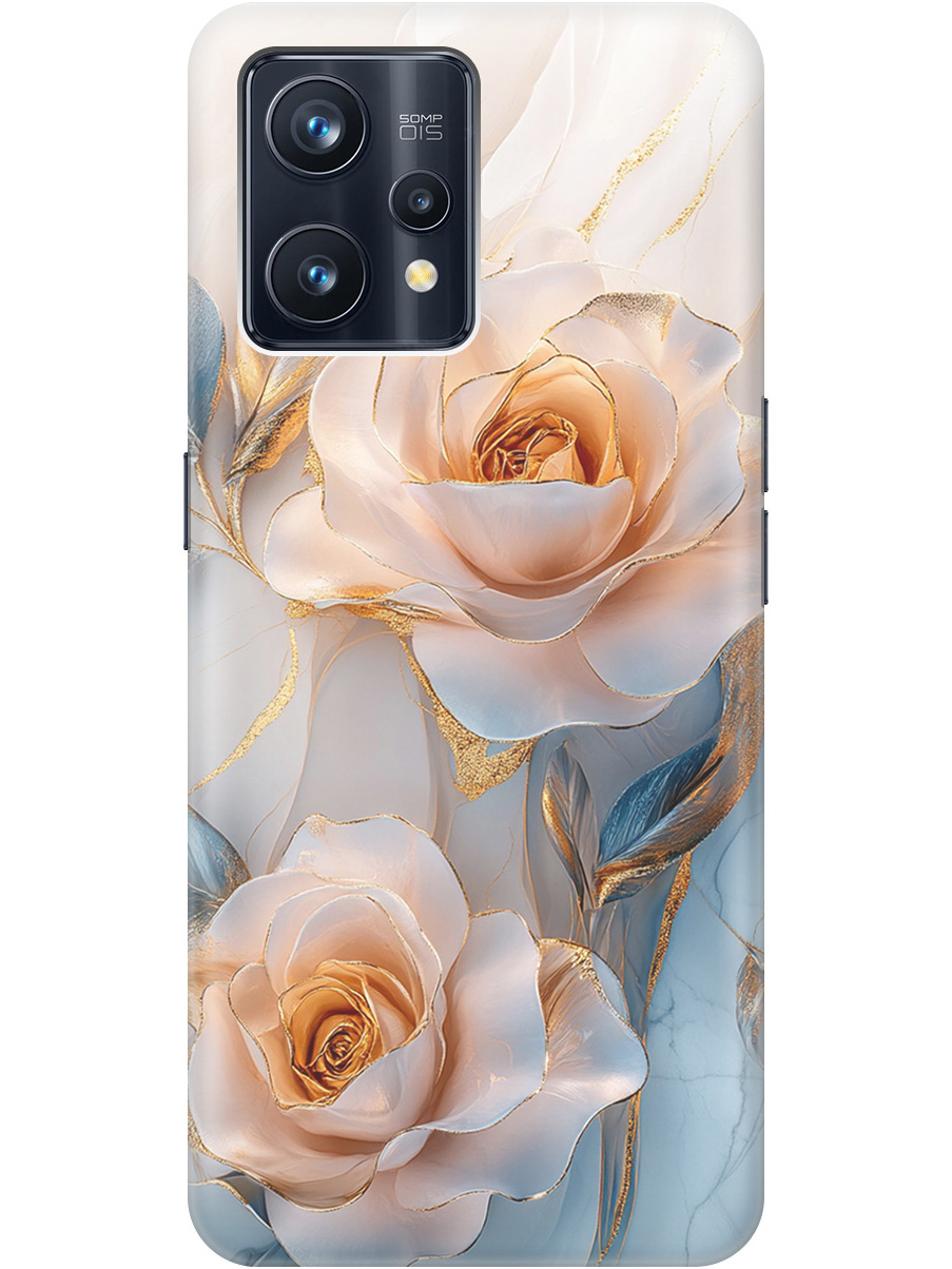 

Силиконовый чехол на Realme 9 Pro+ с принтом "Белые розы на мраморе", Прозрачный;белый;оранжевый, 740189623