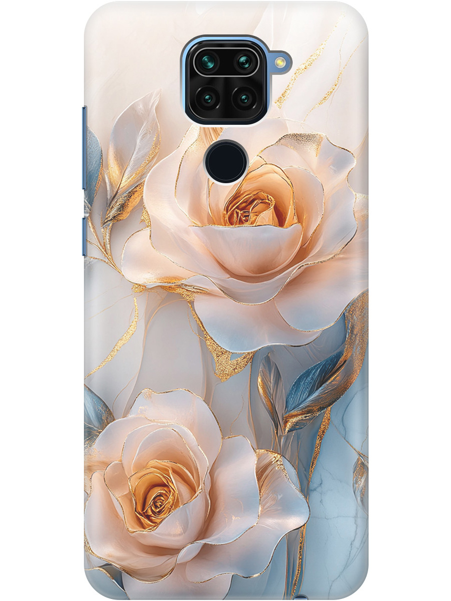 

Силиконовый чехол на Xiaomi Redmi Note 9 с принтом "Белые розы на мраморе", Прозрачный;белый;оранжевый, 723101323