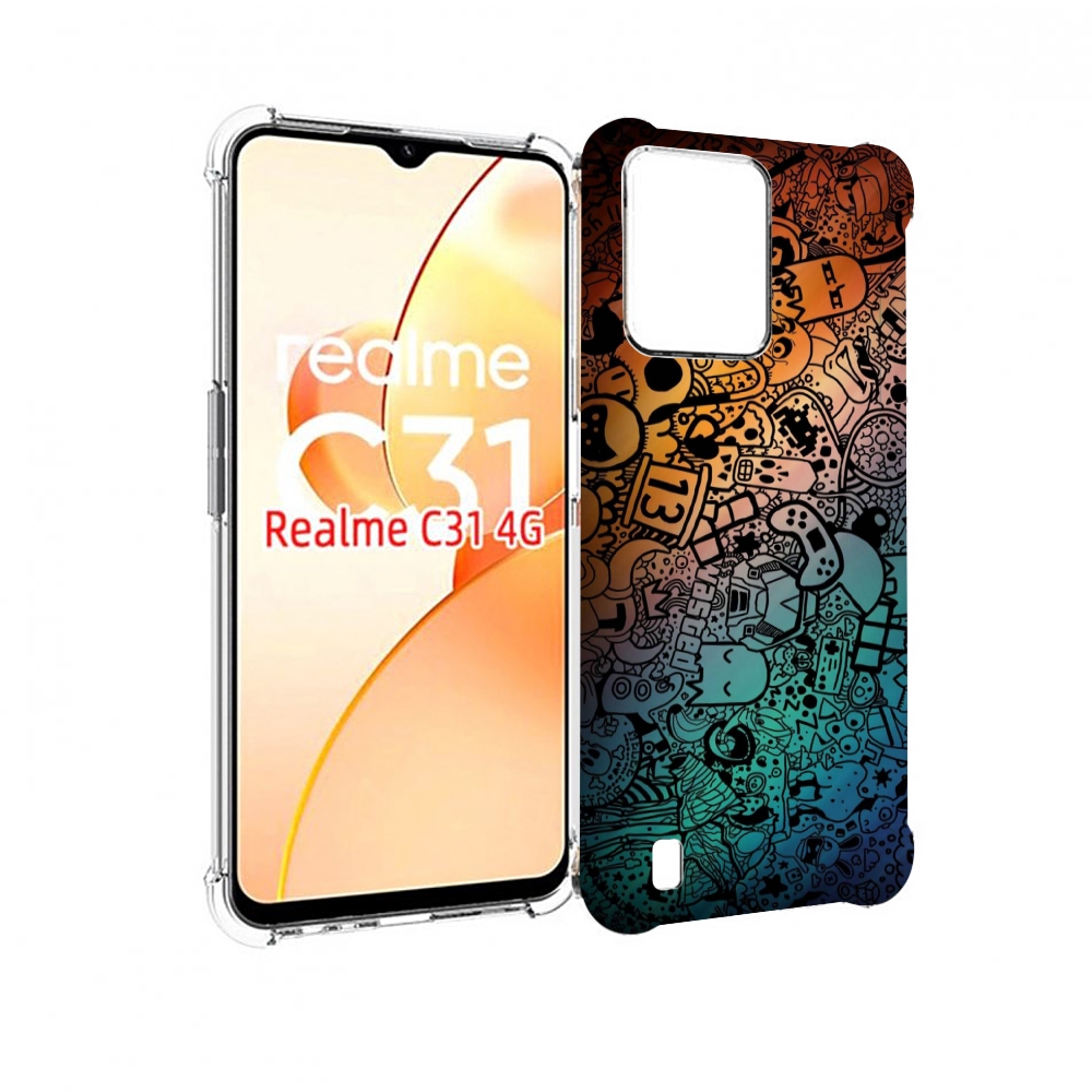 

Чехол MyPads стикеты в тени для OPPO Realme C31, Прозрачный, Tocco
