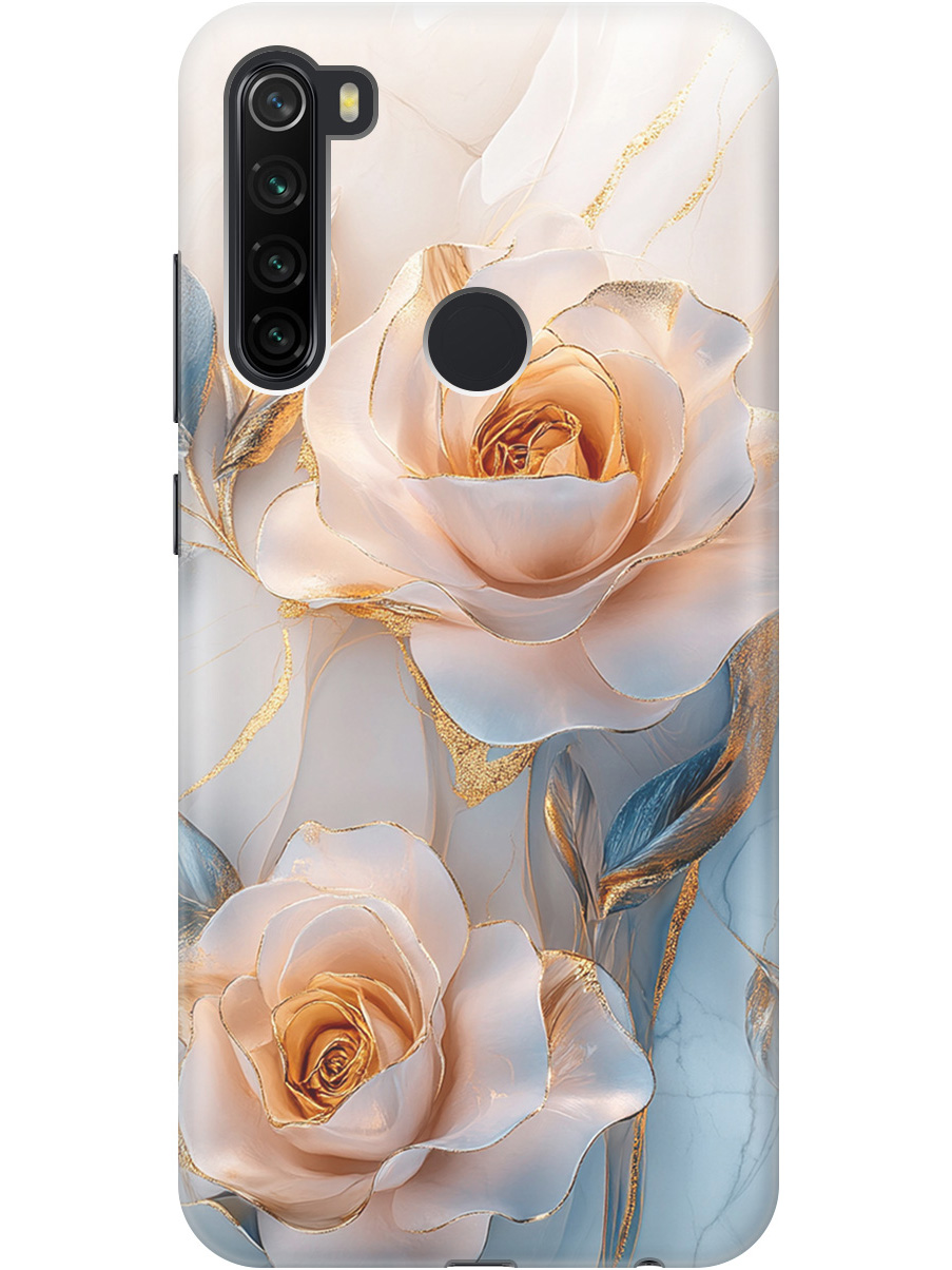 

Силиконовый чехол на Xiaomi Redmi Note 8T с принтом "Белые розы на мраморе", Прозрачный;белый;оранжевый, 722349023