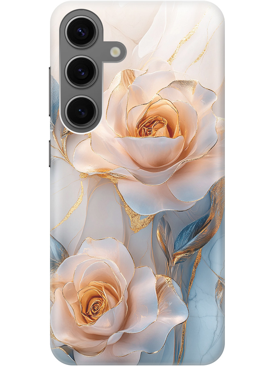

Силиконовый чехол на Samsung Galaxy S24 с принтом "Белые розы на мраморе", Прозрачный;белый;оранжевый, 779825723