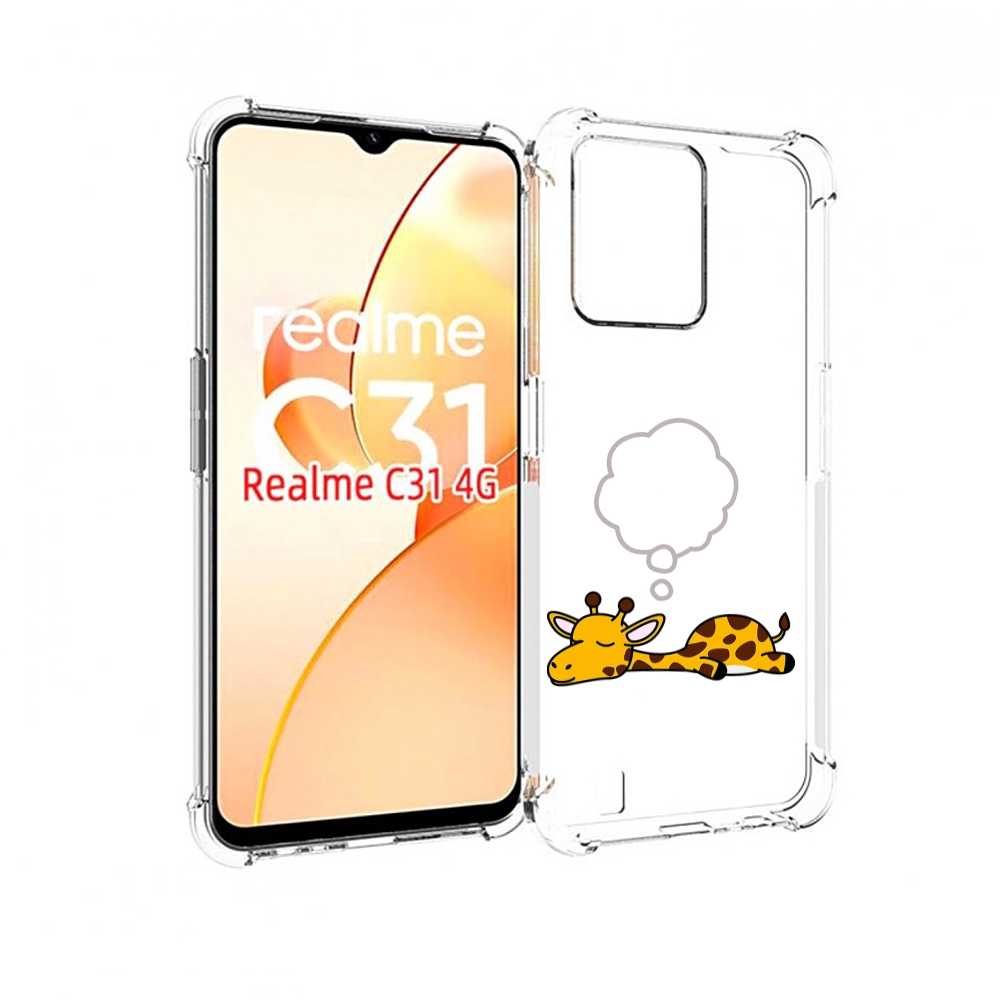 

Чехол MyPads спящий-жираф детский для OPPO Realme C31, Прозрачный, Tocco