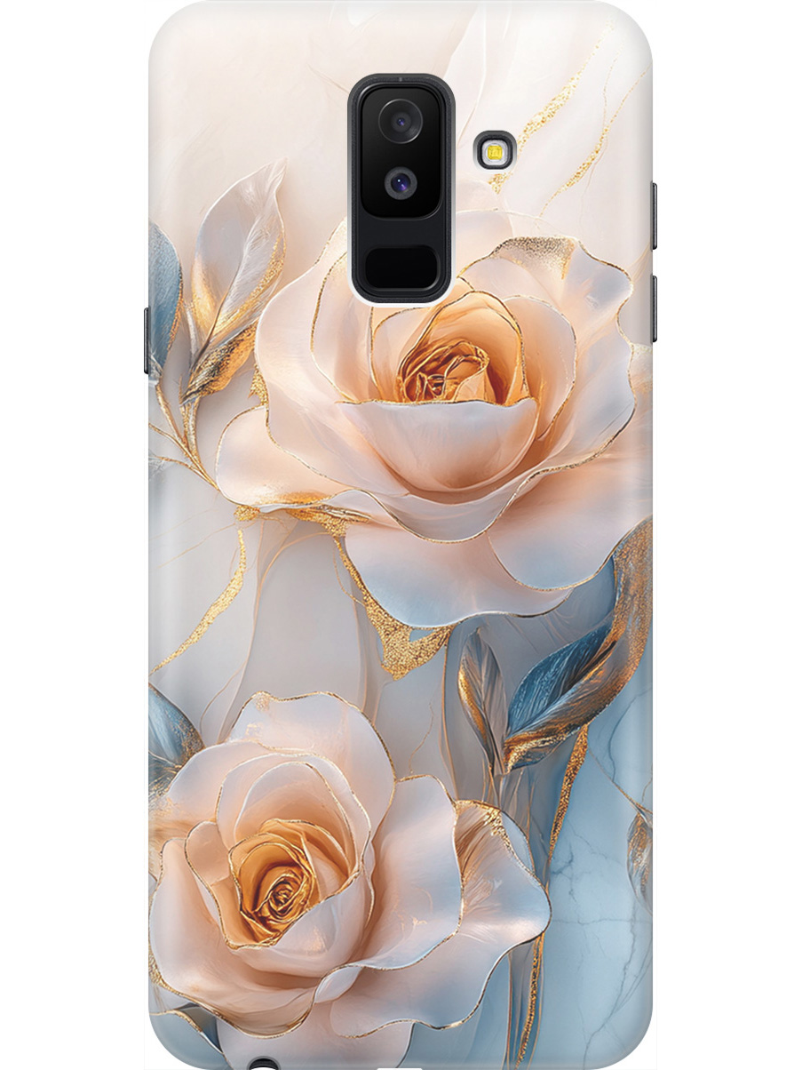 

Силиконовый чехол на Samsung Galaxy A6+ (2018) с принтом "Белые розы на мраморе", Прозрачный;белый;оранжевый, 717872123