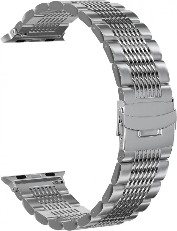 

Ремешок стальной GSMIN Demi для Apple Watch Edition 42/44 (Серебристый), Серый