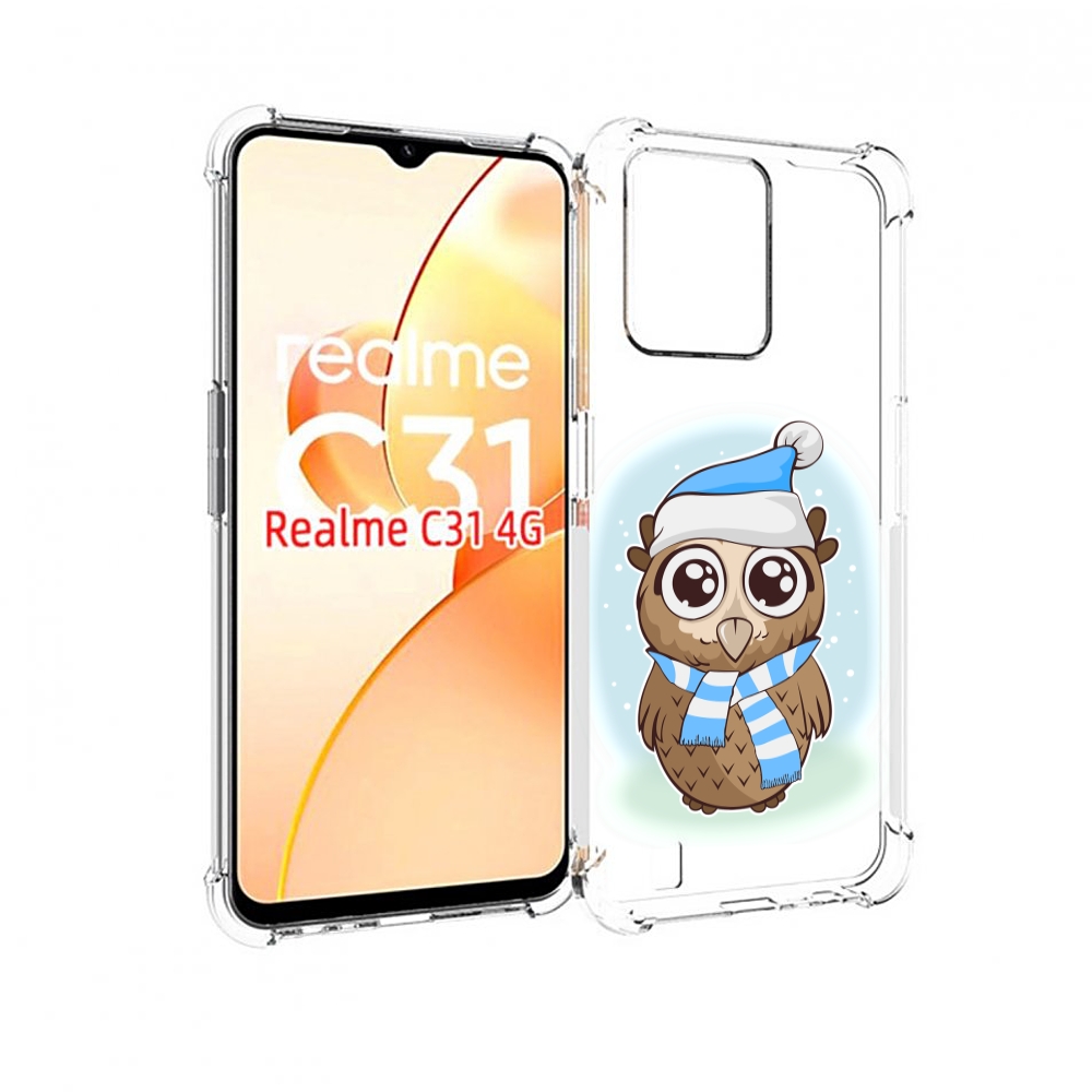 

Чехол MyPads сова-в-шарфике-и-шапке для OPPO Realme C31, Прозрачный, Tocco