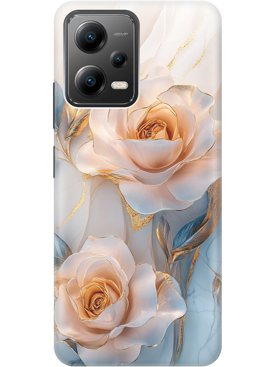 

Силиконовый чехол на Xiaomi Poco X5 5G с принтом "Белые розы на мраморе", Прозрачный;белый;оранжевый, 767959623