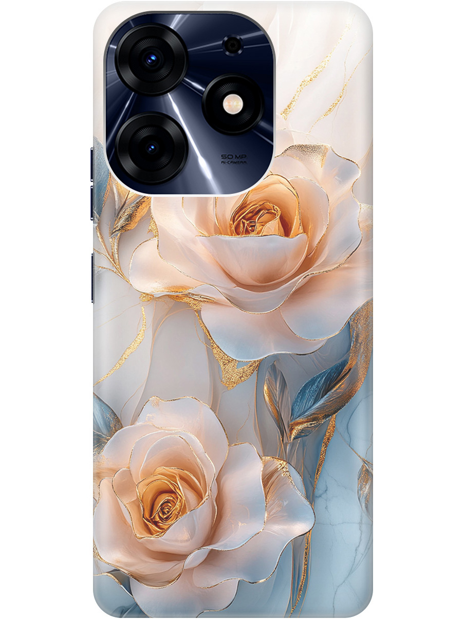 

Силиконовый чехол на Tecno Spark 10 Pro с принтом "Белые розы на мраморе", Прозрачный;белый;оранжевый, 768742623