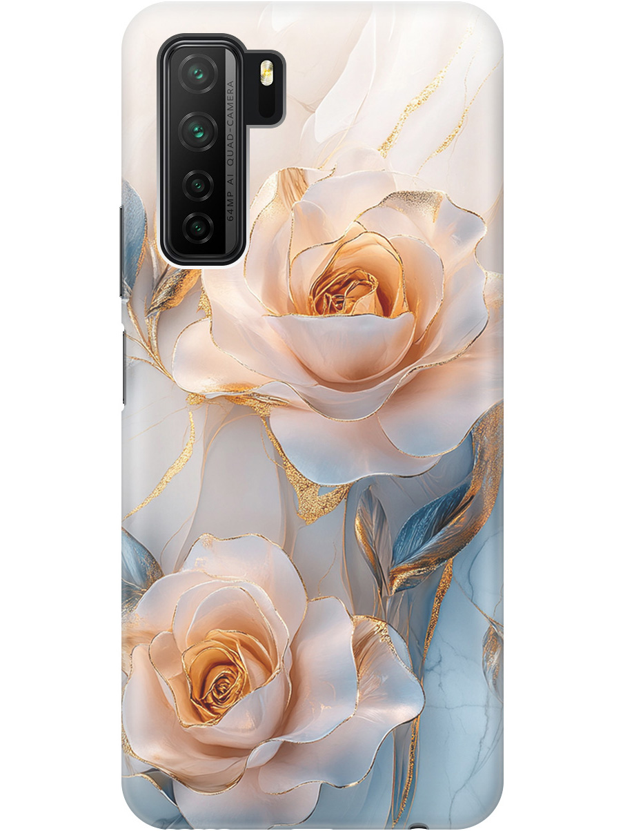 

Силиконовый чехол на Honor 30S, Huawei Nova 7 SE с принтом "Белые розы на мраморе", Прозрачный;белый;оранжевый, 722946123